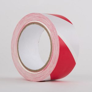 Hazard PVC Tape Red White