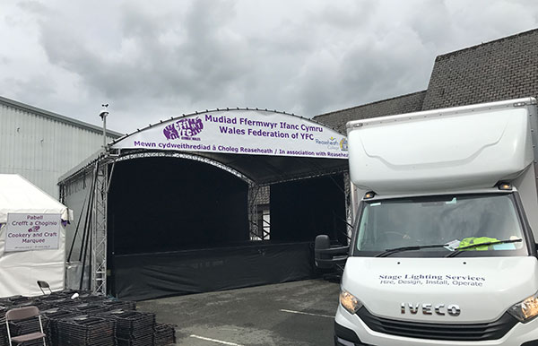 MR1 canopy Stage Builth Wells Showground